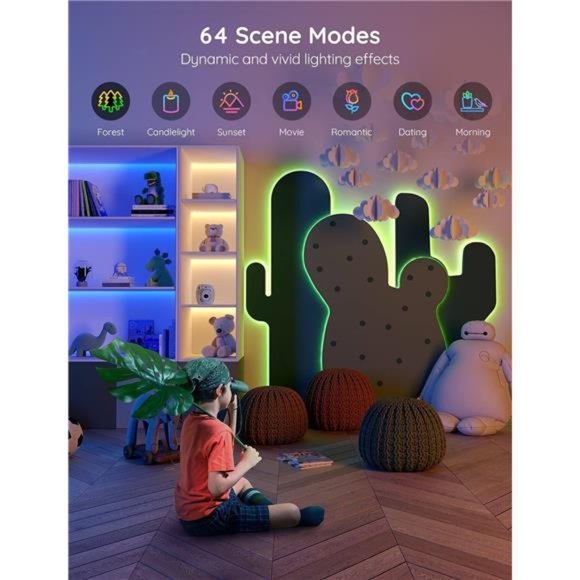 Smart LED Strip LightsWiFi,50ft RGB LED Lights Work with Alexa &Google Assistant - Picture 2 of 6